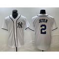 New York Yankees #2 Derek Jeter White KLUNKIM Fashion Cool Base Jersey