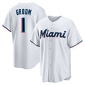 Miami Marlins #1 Groom White KLUNKIM Home Replica Jersey