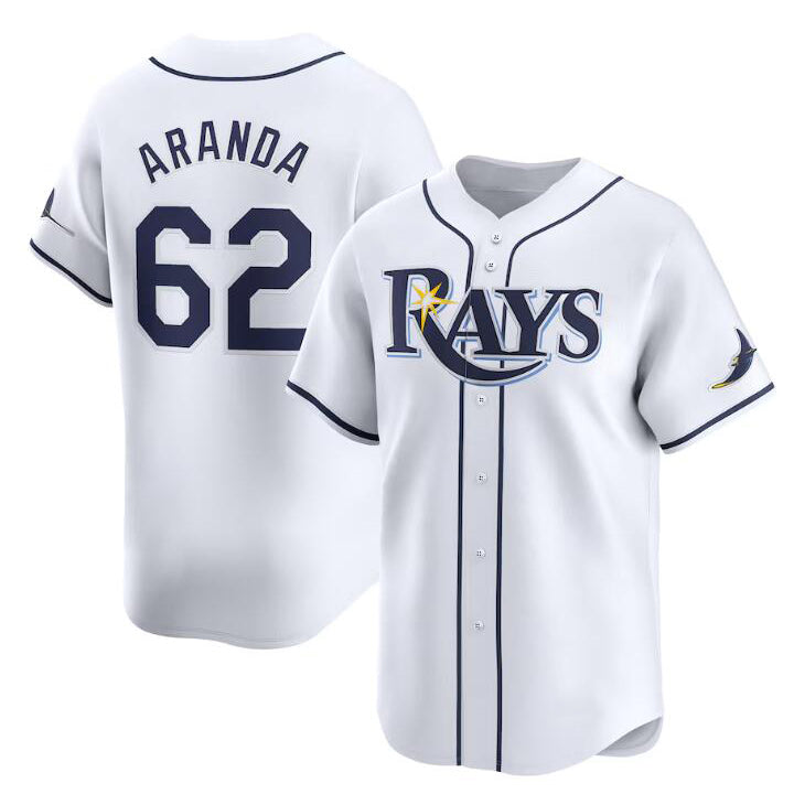 Tampa Bay Rays #62 Jonathan Aranda White KLUNKIM Home Limited Stitched Jersey