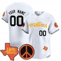 Custom Houston Astros Love Street & Peace Sign Patch Vapor Premier Limited Jersey V2 -White KLUNKIM
