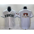 Arizona Diamondbacks White KLUNKIM Team Big Logo Cool Base Stitched Jersey 2