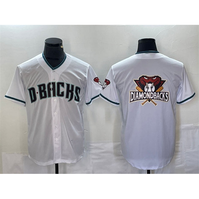Arizona Diamondbacks White KLUNKIM Team Big Logo Cool Base Stitched Jersey 2
