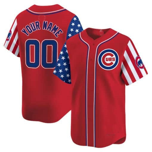 Custom Chicago Cubs 2024 Independence Day Vapor Premier Limited Jersey ¨C Red KLUNKIM