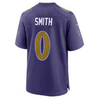 B.Ravens #0 Roquan Smith Purple KLUNKIM Alternate Game Jersey