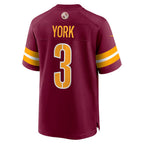 W.Commanders #3 Cade York Burgundy KLUNKIM Game Jersey