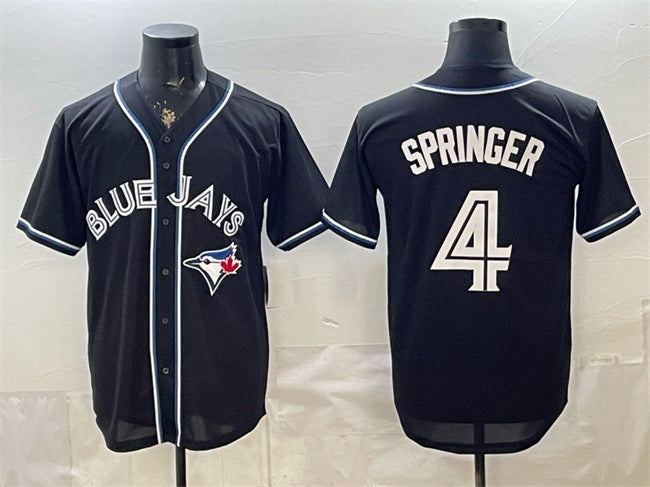 Toronto Blue Jays #4 George Springer 2026 Fashion Replica Black KLUNKIM Out Stitched Jersey