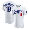 Los Angeles Dodgers #18 Yoshinobu Yamamoto White KLUNKIM Home Authentic Jersey