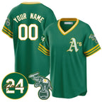 Custom Oakland Athletics Kelly Green KLUNKIM Road Cooperstown Jersey - Personalized