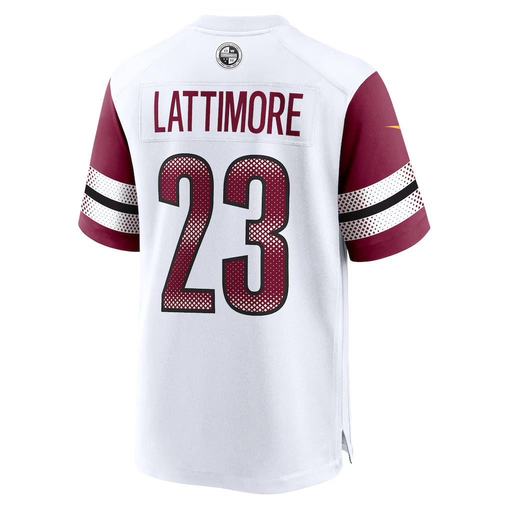 W.Commanders #23 Marshon Lattimore White KLUNKIM Game Jersey