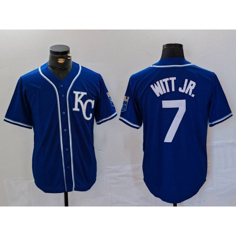 Kansas City Royals #7 Bobby Witt Jr Royal KLUNKIM Cool Base Stitched Jersey