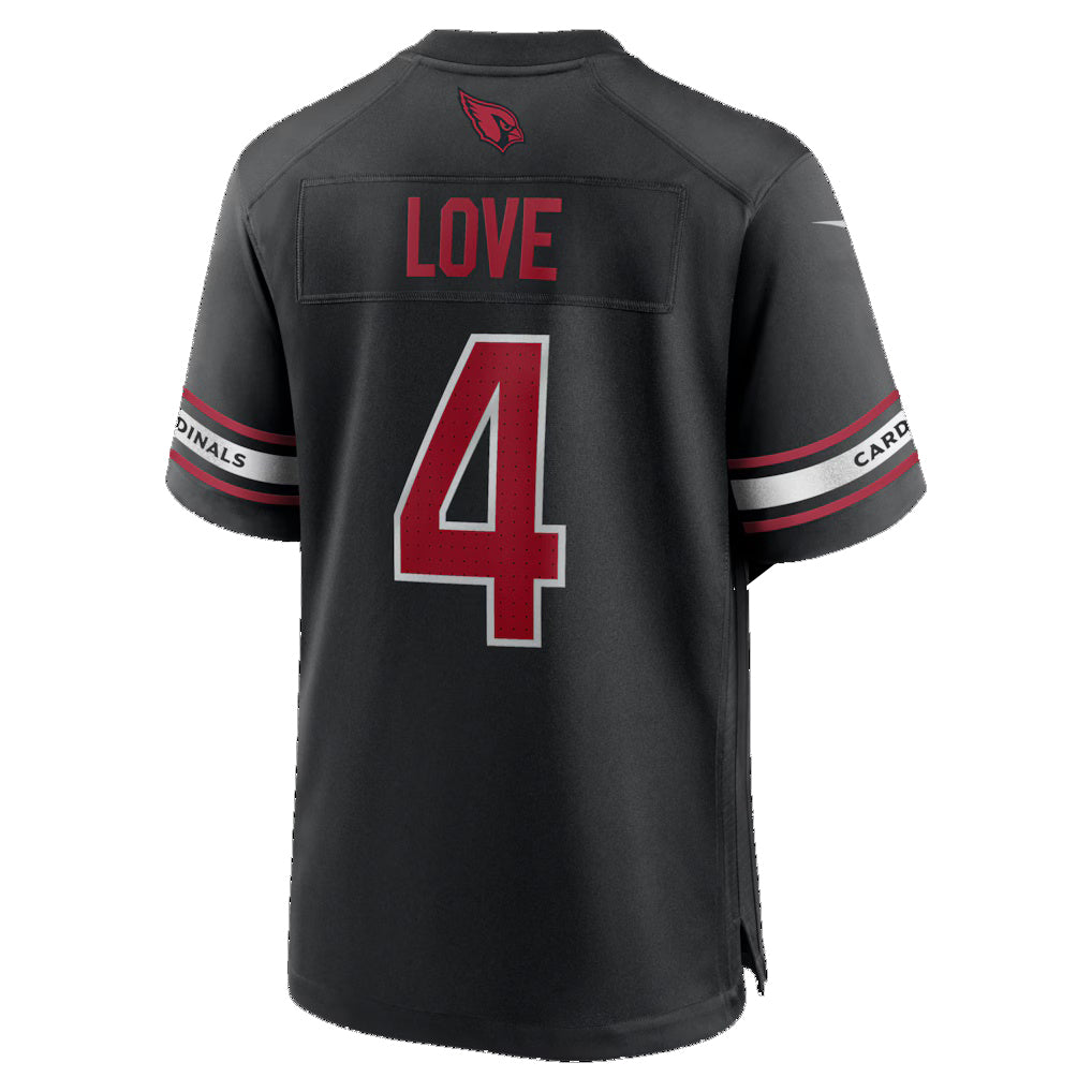 A.Cardinals #4 Jeremiyah Love Black KLUNKIM Alternate Game Player Jersey