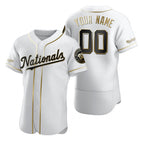 Custom Washington Nationals White KLUNKIM Stitched Flex Base Golden Edition Jersey