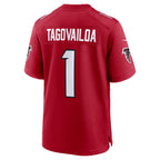 A.Falcons #1 Tua Tagovailoa Red KLUNKIM Game Jersey