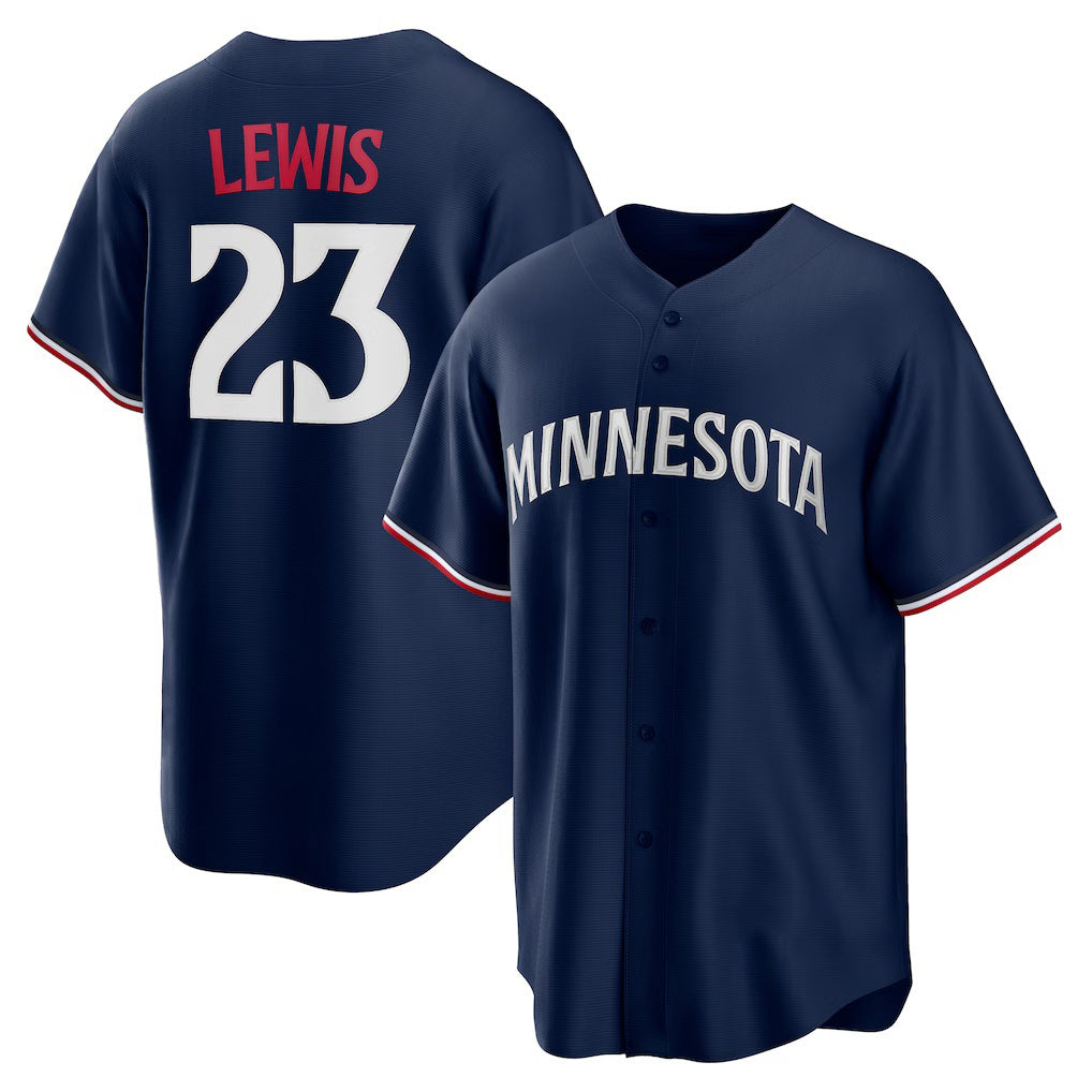 Minnesota Twins #23 Royce Lewis Navy KLUNKIM Alternate 2 Replica Jersey