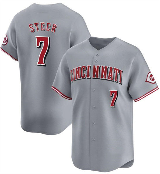 Cincinnati Reds #7 Spencer Steer Gray KLUNKIM Away Limited Stitched Jersey