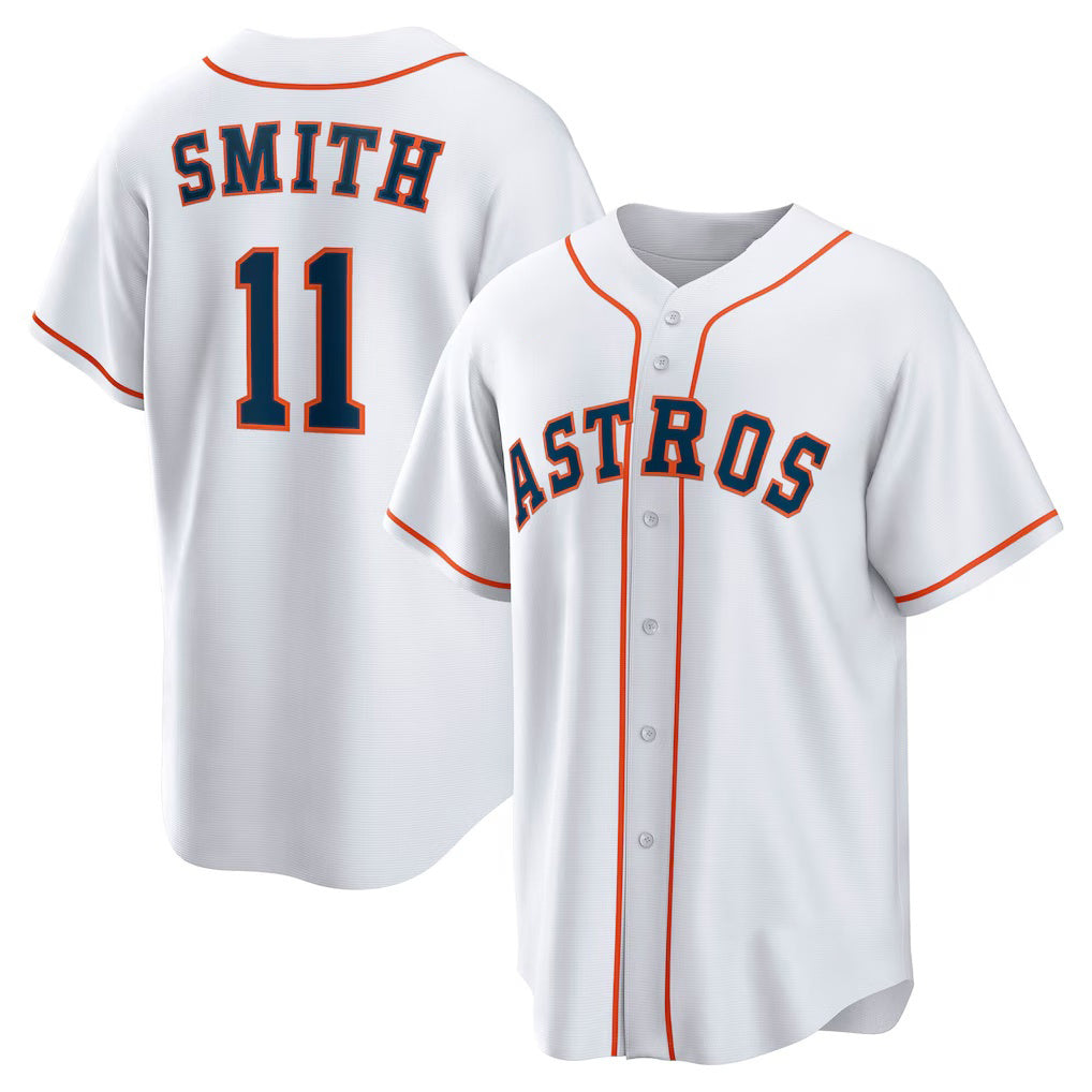 Houston Astros #11 Cam Smith White KLUNKIM Home Replica Jersey