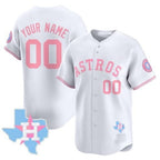 Custom Houston Astros White KLUNKIM Bubblegum Pink Vapor Premier Limited Jersey ¨C All Stitched