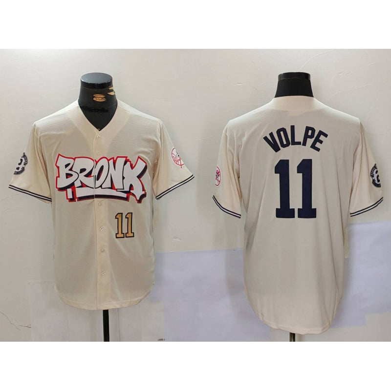 New York Yankees #11 Anthony Volpe Cream KLUNKIM Limited Stitched Jerseys