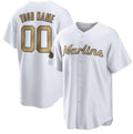 Custom Miami Marlins Active Player White KLUNKIM 2022 All-Star Cool Base Stitched Jersey