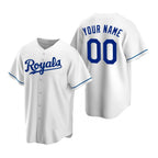 Custom Kansas City Royals White KLUNKIM Stitched Cool Base Home Jersey