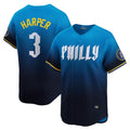 Philadelphia Phillies #3 Bryce Harper Blue KLUNKIM City Connect Limited Player Jersey