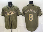 Los Angeles Dodgers #8 Enrique Hernandez Olive KLUNKIM 2026 Armed Forces Day Stitched Jersey