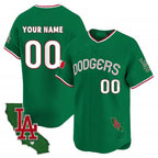 Custom Los Angeles Dodgers Mexico California Patch Vapor Premier Limited Jersey V3 ¨C Green KLUNKIM
