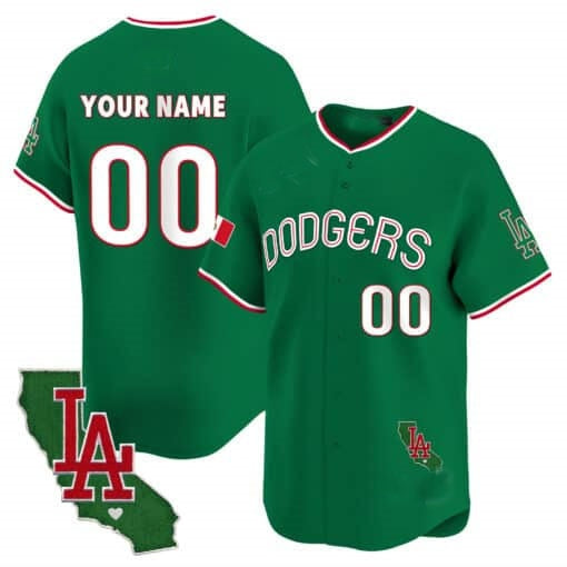 Custom Los Angeles Dodgers Mexico California Patch Vapor Premier Limited Jersey V3 - Green KLUNKIM