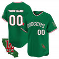 Custom Los Angeles Dodgers Mexico California Patch Vapor Premier Limited Jersey V3 - Green KLUNKIM