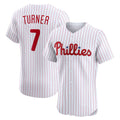 Philadelphia Phillies #7 Trea Turner White KLUNKIM Home Elite Jersey