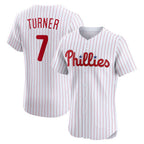 Philadelphia Phillies #7 Trea Turner White KLUNKIM Home Elite Jersey