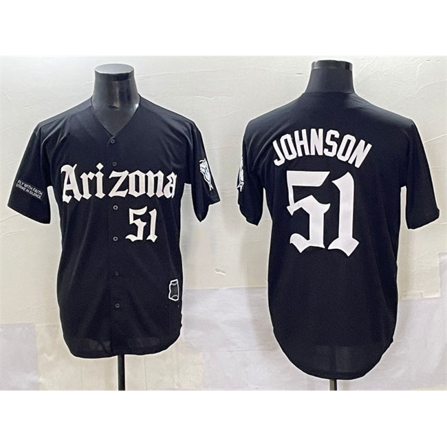 Arizona Diamondbacks #51 Randy Johnson Black KLUNKIM 'Gothic Desert Fang Edition' Vapor Premier Limited Stitched Jersey