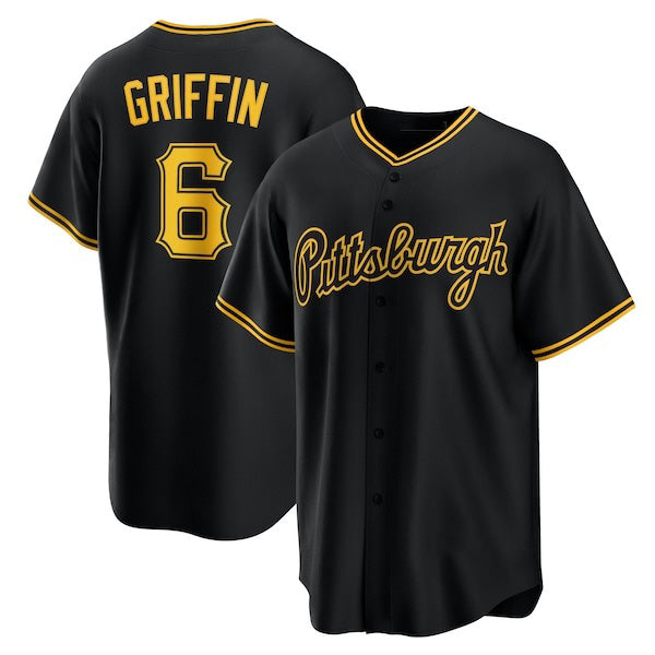Pittsburgh Pirates #6 Konnor Griffin Black KLUNKIM Alternate Replica Jersey