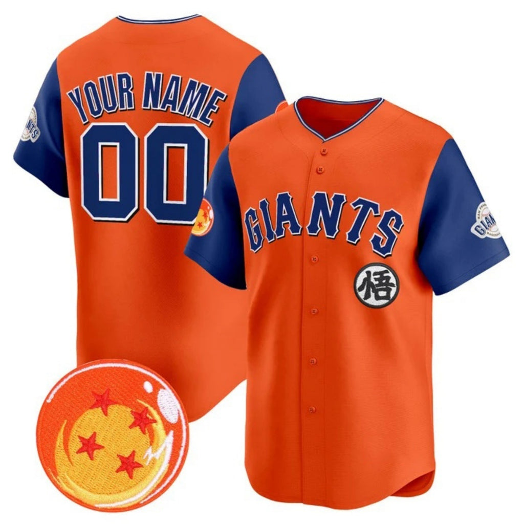 Custom San Francisco Giants x Dragon Ball Royal Orange KLUNKIM Vapor Premier Limited Jersey - All Stitched