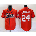 Detroit Tigers #24 Miguel Cabrera Orange KLUNKIM Cool Base Stitched Jersey