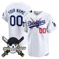 Custom Los Angeles Dodgers x One Piece White KLUNKIM Zoro Patch Vapor Premier Limited Jersey - Stitched