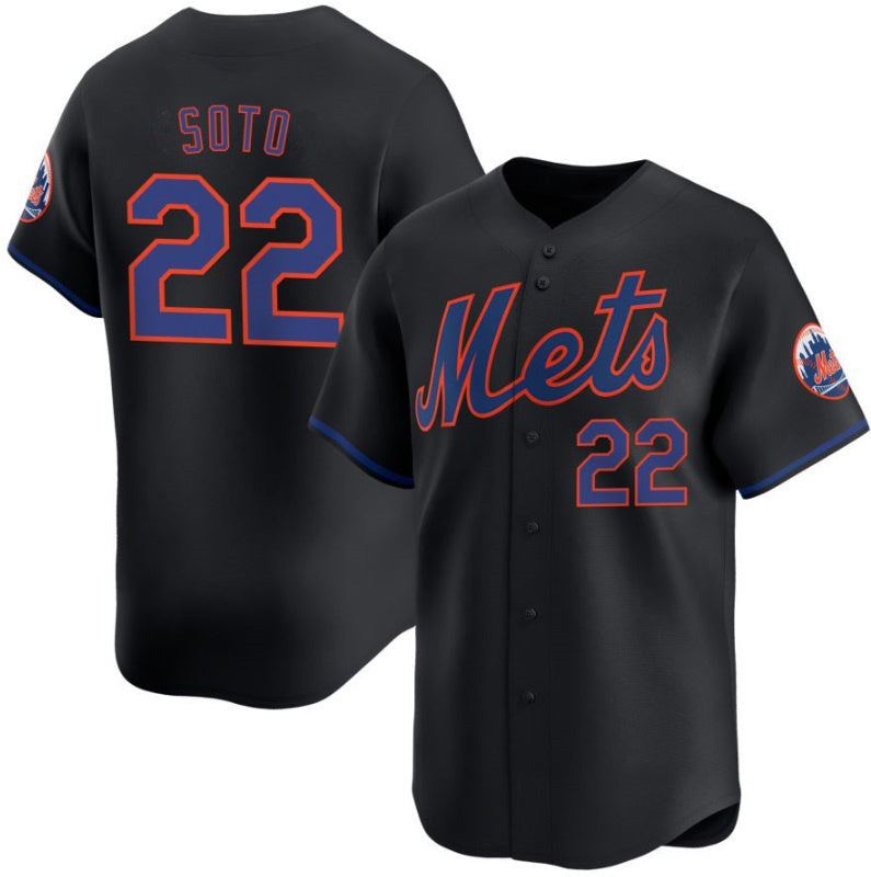 New York Mets #22 Juan Soto Black KLUNKIM 2024 Alternate Limited Stitched Jersey