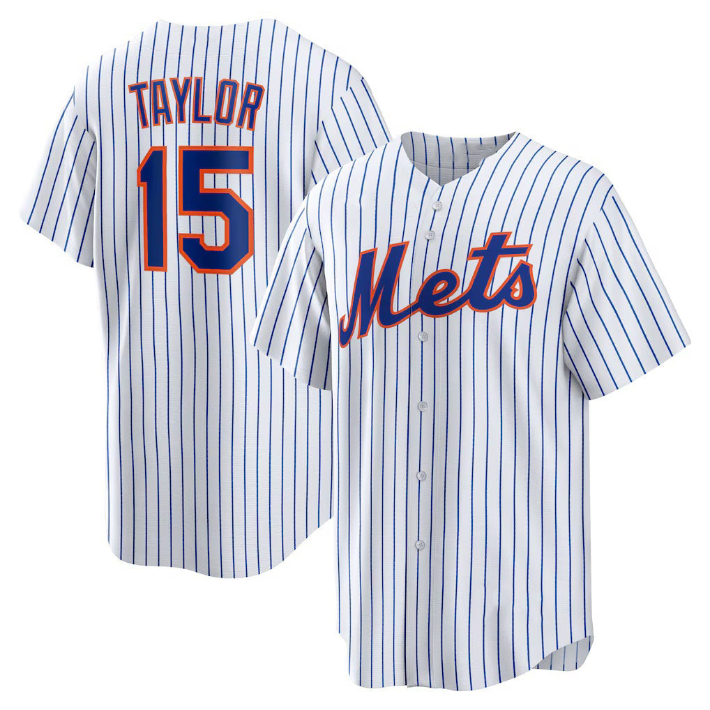 New York Mets #15 Tyrone Taylor White KLUNKIM Home Replica Jersey