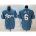 Texas Rangers #6 Josh Jung Light Blue KLUNKIM Team Logo Cool Base Jersey