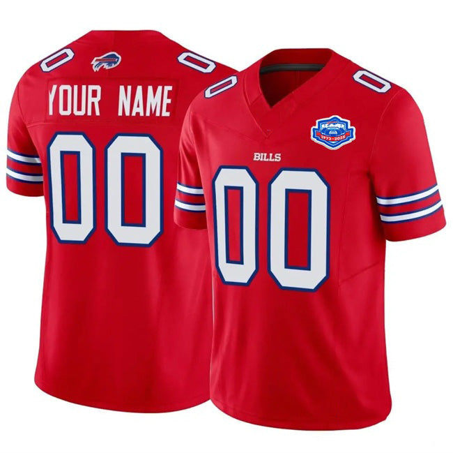 Custom B.Bills Active Player Red KLUNKIM 2025 F.U.S.E. With Farewell Patch Vapor Untouchable Limited Stitched Jersey