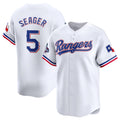 Texas Rangers #5 Corey Seager White KLUNKIM 2023 World Series Champions Stitched Jersey