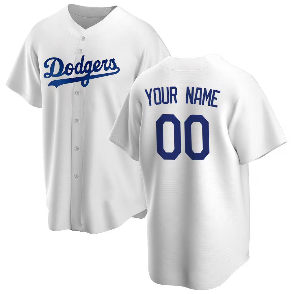 Custom Los Angeles Dodgers White KLUNKIM Home Replica Jersey