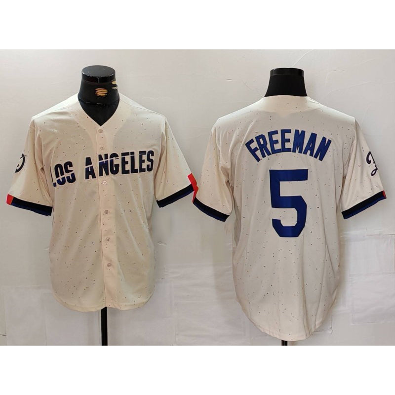 Los Angeles Dodgers #5 Freddie Freeman Cream KLUNKIM 2024 City Connect Limited Stitched Jersey
