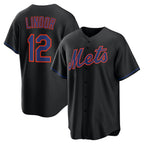 New York Mets #12 Francisco Lindor Black KLUNKIM Alternate Replica Jersey