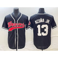 Atlanta Braves #13 Ronald Acuna Jr Black KLUNKIM Cool Base Stitched Jersey 2