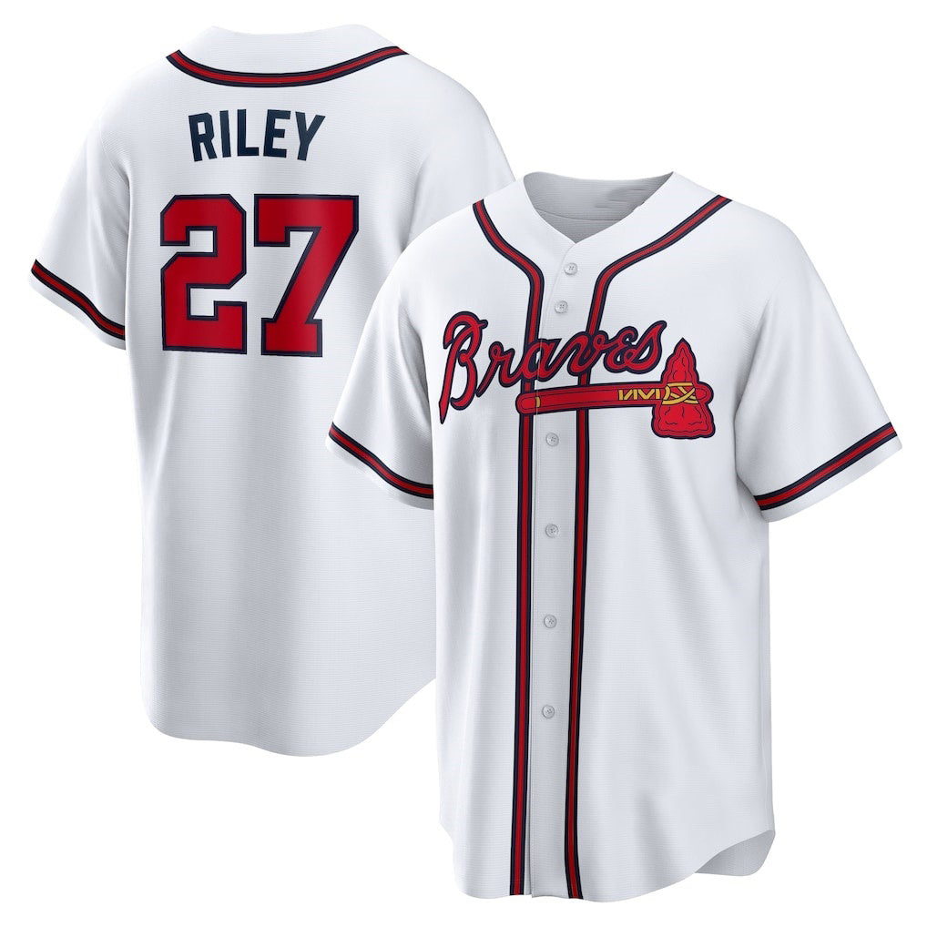 Atlanta Braves #27 Austin Riley White KLUNKIM Home Replica Player Jersey