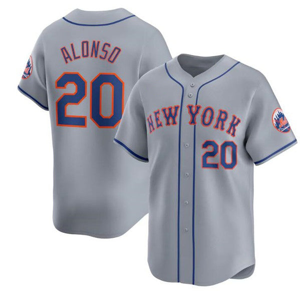 New York Mets #20 Pete Alonso 2024 Gray KLUNKIM Away Limited Stitched Jersey