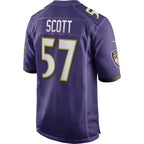 B.Ravens #57 Bart Scott Purple KLUNKIM Game Retired Player Jersey