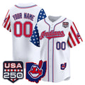 Custom Cleveland Indians White KLUNKIM America 250 Edition Vapor Premier Limited Jersey - All Stitched