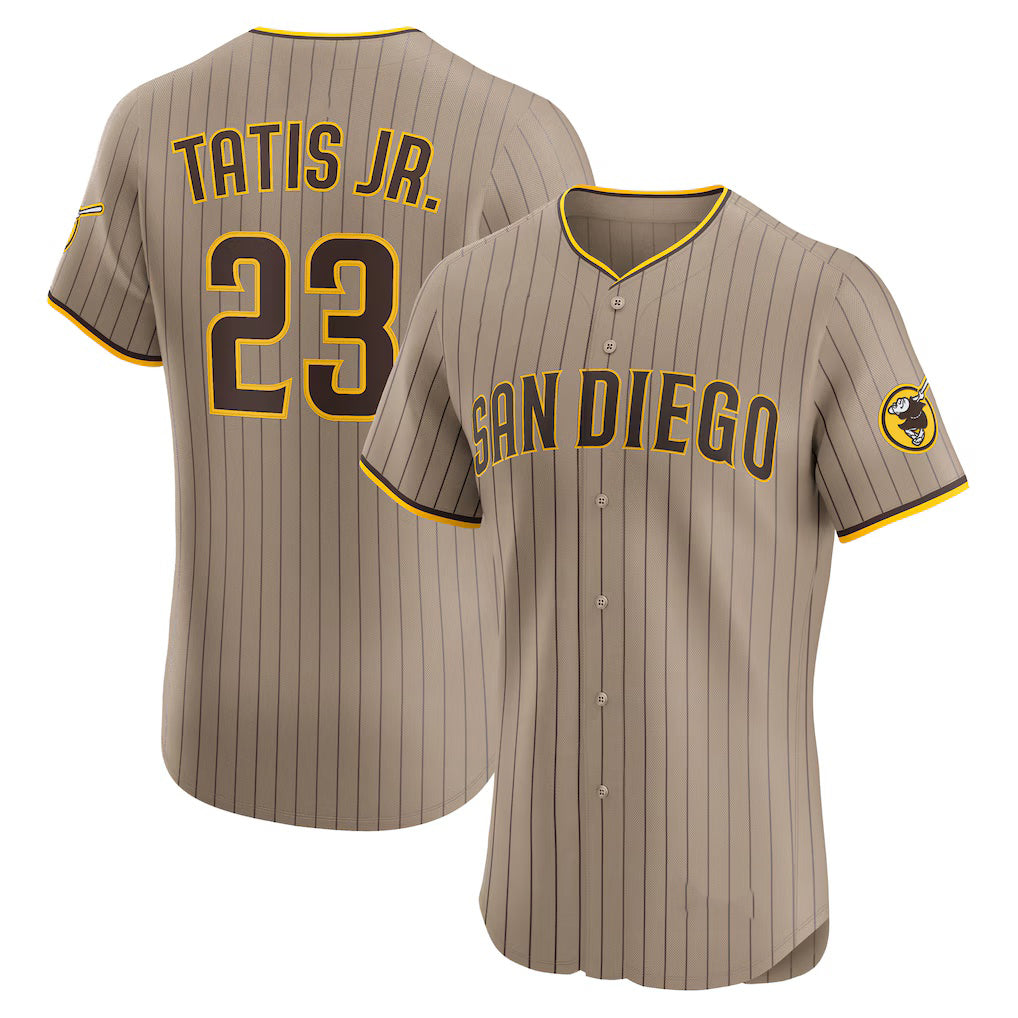 San Diego Padres #23 Fernando Tatis Jr. Khaki KLUNKIM Sand Elite Jersey